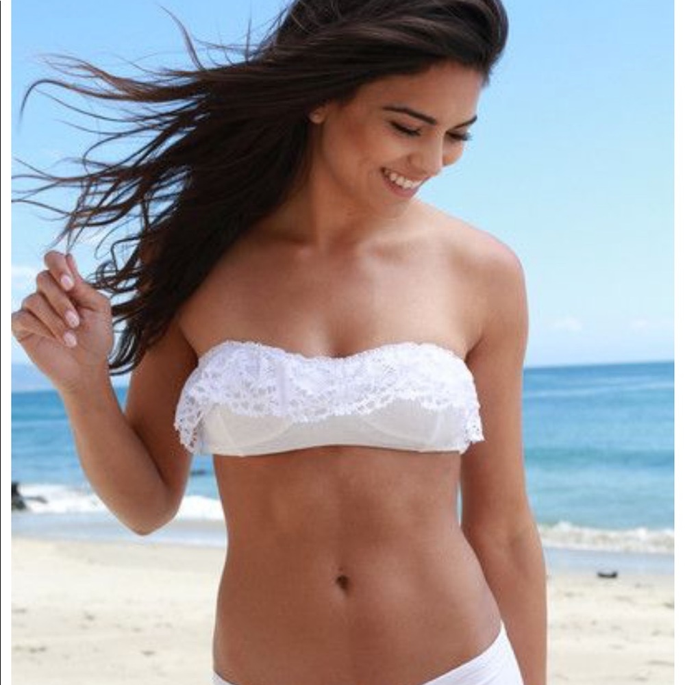 SIZE M Lolli Novia Ruffle Bandeau Bikini Top NWT!